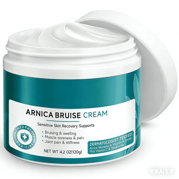 Arnica Montana Bruise Cream with Vitamins K, C, E & Centella Asiatica for Skin Recovery & Discoloration Relief