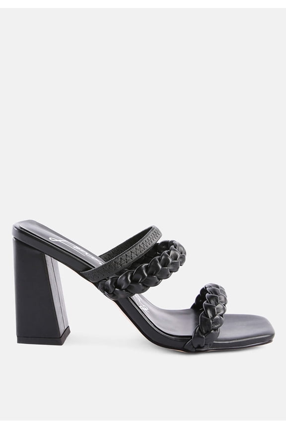 Arnie Braided Straps Block Heeled Sandals