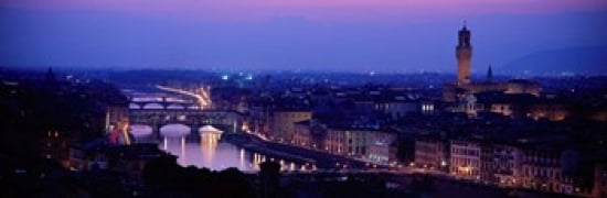Arno River Florence Italy Canvas Art - Panoramic Images (36 x 12)