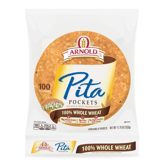 Arnold 100% Whole Wheat Pita Pocket Thins, 8 count, 11.75 oz