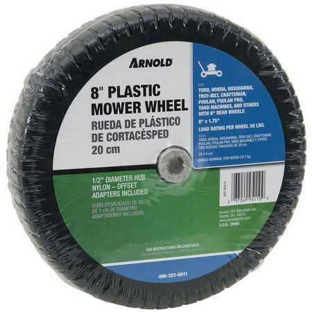 Arnold 8" Universal Plastic Grey Wheel 490-322-0011