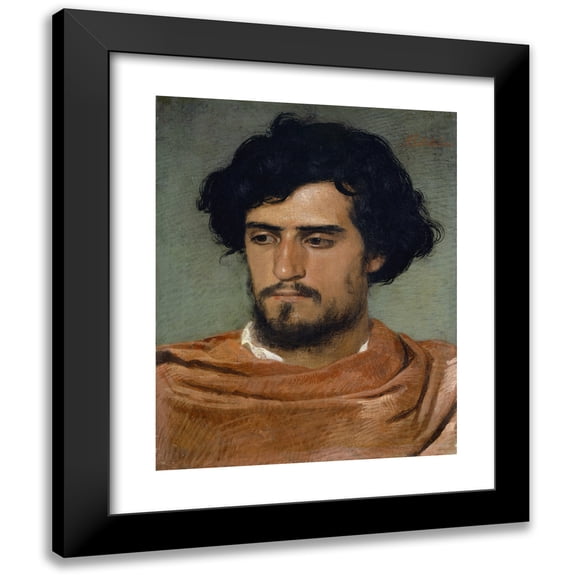 Arnold Böcklin 12x14 Black Modern Framed Museum Art Print Titled - Head of a Roman (1863)