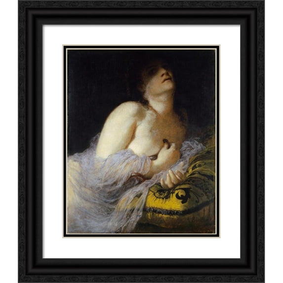 Arnold Böcklin 15x18 Black Ornate Wood Framed Double Matted Museum Art Print Titled - The Death of Cleopatra (1872)