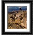 thumbnail image 1 of Arnold Bocklin 2x Matted 20x24 Black Ornate Framed Art Print 'Pan frightening a shepherd', 1 of 2