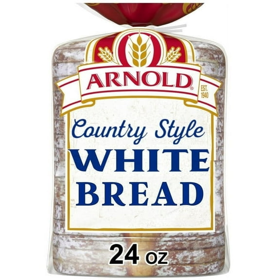 Arnold Country Style Plain Bread 24 oz Soft White Loaf (Pack of 2)