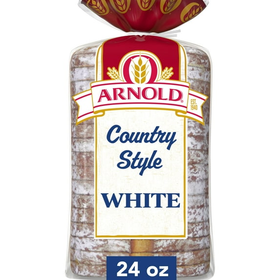 Arnold Country Style Plain Bread, 24 oz, White Bread, Bag