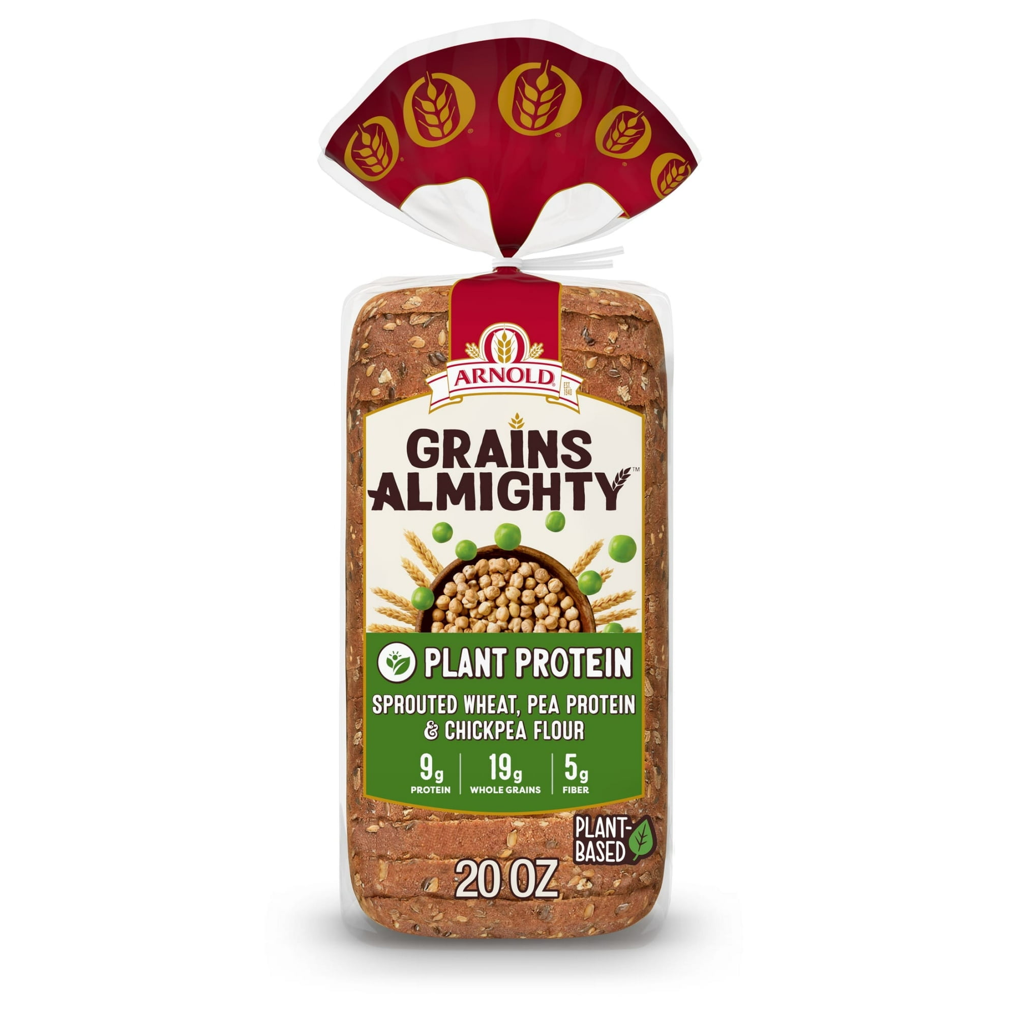 Arnold Grains Almighty Plant Protein Bread, 20 oz (Pack of 2)