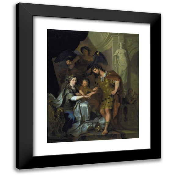 Arnold Houbraken 15x18 Black Modern Framed Museum Art Print Titled - The Wedding of Alexander and Roxana (1678 - 1681)