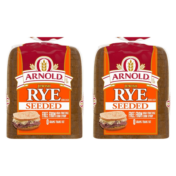 Arnold Jewish Rye Bread, Seeded, 16 oz (Pack of 2)