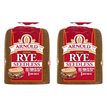 Arnold Jewish Rye Bread, Seedless, 16 oz (Pack of 2)