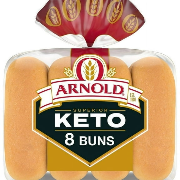 Arnold Keto Buns 8 count White Hot Dog Buns 12 oz Bag (Pack of 3)