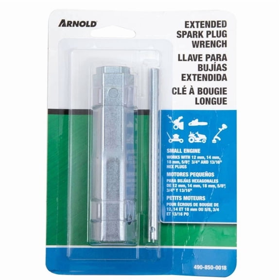 Arnold Metal Extended Spark Plug Wrench & Breaker Bar For Most Small Engines 1Pk