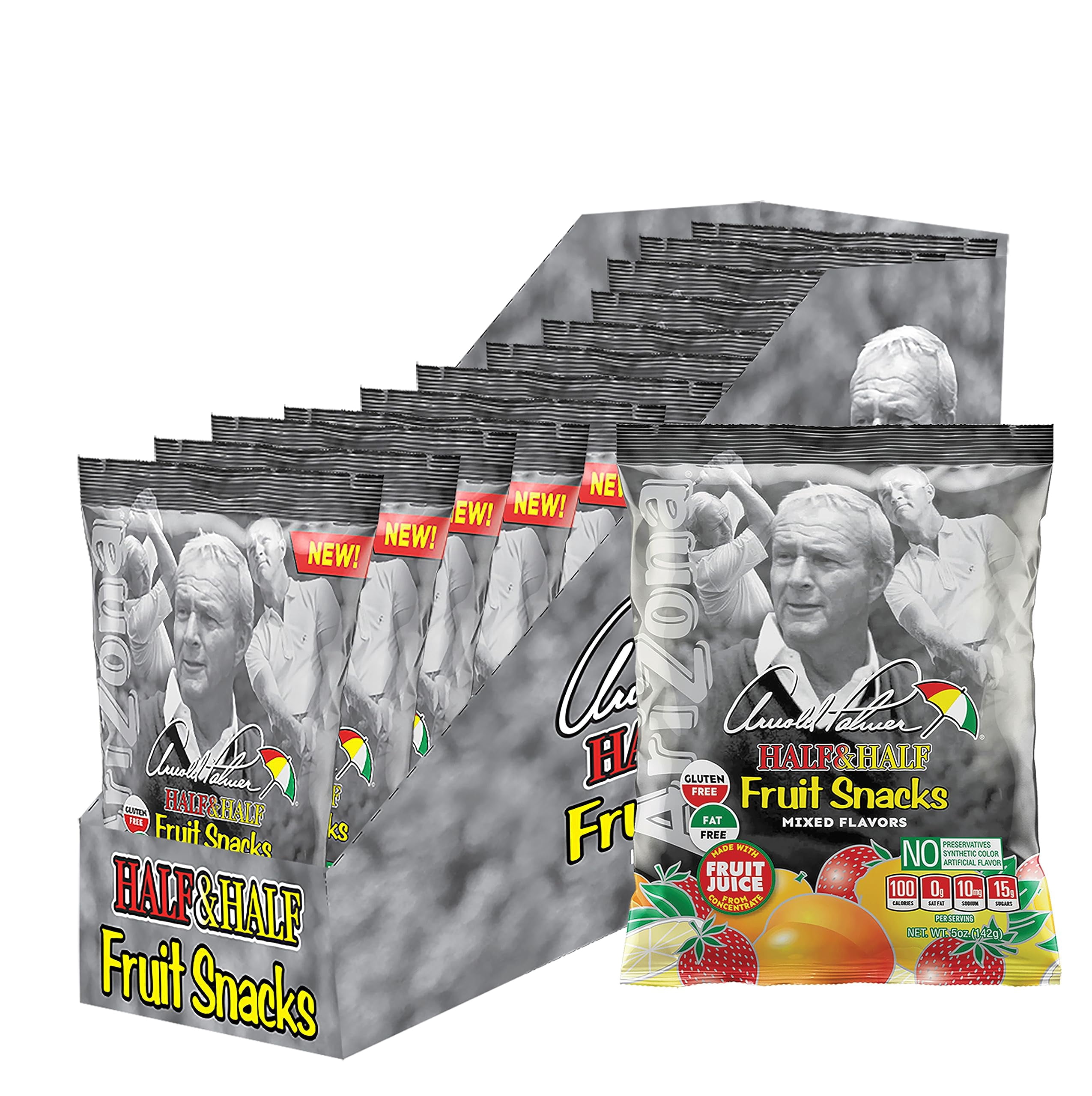 Arnold Palmer Half and Half Fruit Snacks, Gluten Free Mixed Fruit Gummy Chews, 5 Ounce