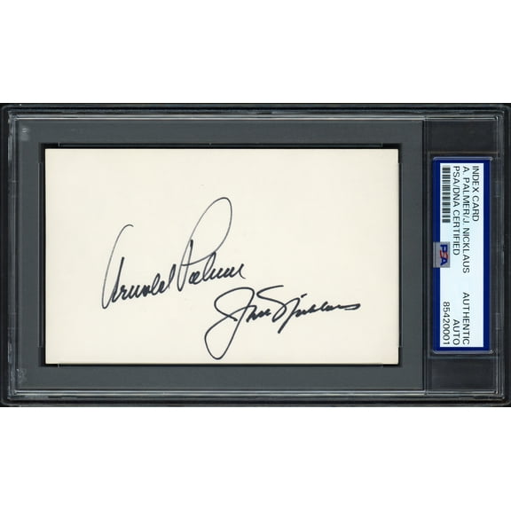 Arnold Palmer & Jack Nicklaus Autographed 3x5 Index Card PSA/DNA #85420001