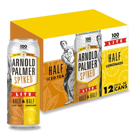 Arnold Palmer Spiked Half & Half Lite , 12 Pack, 12 fl oz Aluminum Cans, 4.5% ABV