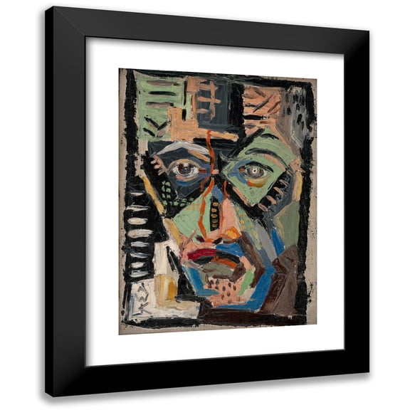 Arnold Peter Weisz-Kubínčan 11x14 Black Modern Framed Museum Art Print Titled - Man's Face (1927-1937)