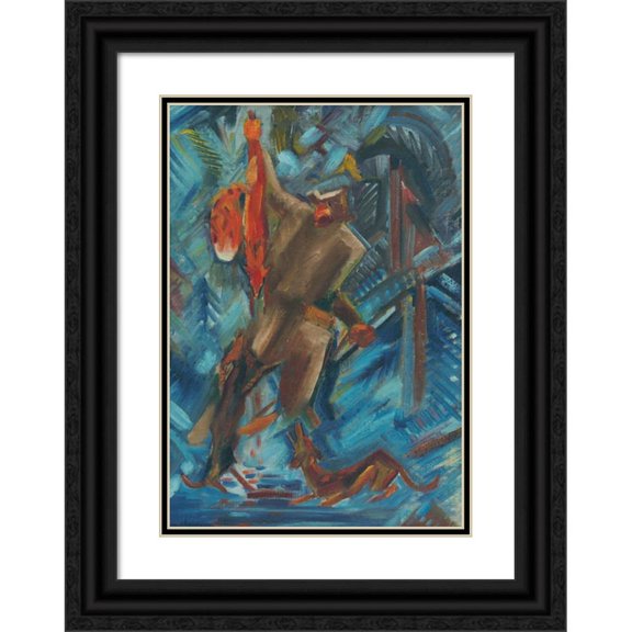 Arnold Peter Weisz-Kubínčan 11x14 Black Ornate Wood Framed Double Matted Museum Art Print Titled: Hunter with a Fox in His Hand (1940)