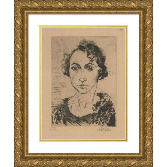 Arnold Peter Weisz-Kubínčan 11x14 Gold Ornate Wood Frame and Double Matted Museum Art Print Titled - Valeria Krommer, Rod. Weisz (1980s)