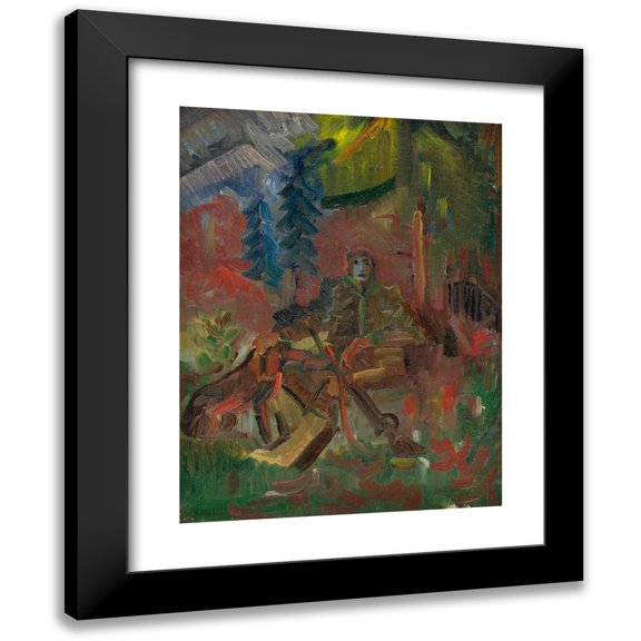 Arnold Peter Weisz-Kubínčan 12x14 Black Modern Framed Museum Art Print Titled - Resting Huntsman (1930-1940)