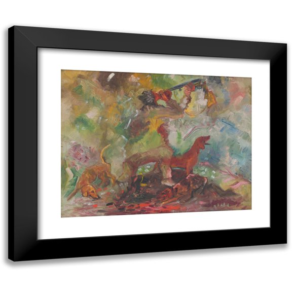Arnold Peter Weisz-Kubínčan 14x12 Black Modern Framed Museum Art Print Titled - Hunter (1930-1944)