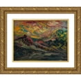 thumbnail image 1 of Arnold Peter Weisz-Kubínčan 14x12 Gold Ornate Wood Frame and Double Matted Museum Art Print Titled - Sunset in the Mountains (1940-1944), 1 of 4