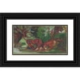 thumbnail image 1 of Arnold Peter Weisz-Kubínčan 14x9 Black Ornate Wood Framed Double Matted Museum Art Print Titled: Dogs Fighting (1940-1944), 1 of 5