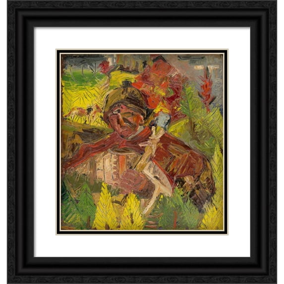Arnold Peter Weisz-Kubínčan 15x16 Black Ornate Wood Framed Double Matted Museum Art Print Titled - Lumberjack (1940-1944)