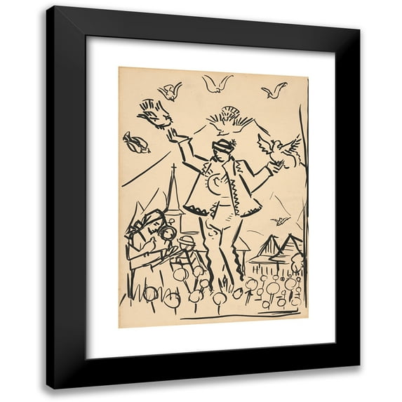 Arnold Peter Weisz-Kubínčan 18x24 Black Modern Framed Museum Art Print Titled - Study to Joy (1979)