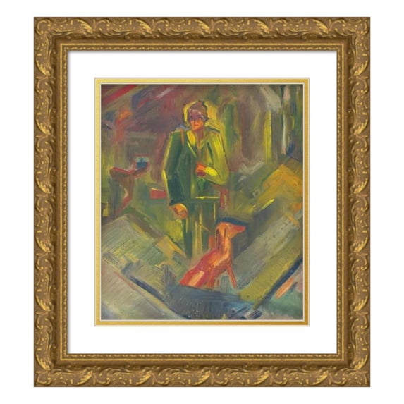 Arnold Peter Weisz-Kubínčan 20x22 Gold Ornate Framed and Double Matted Museum Art Print Titled - In the Bag (1930-1940)