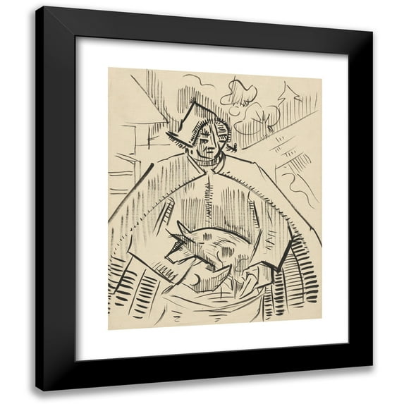 Arnold Peter Weisz-Kubínčan 20x24 Black Modern Framed Museum Art Print Titled - Man with a Pig