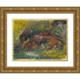 thumbnail image 1 of Arnold Peter Weisz-Kubínčan 24x19 Gold Ornate Framed and Double Matted Museum Art Print Titled - Hunting Dogs (1930-1939), 1 of 4