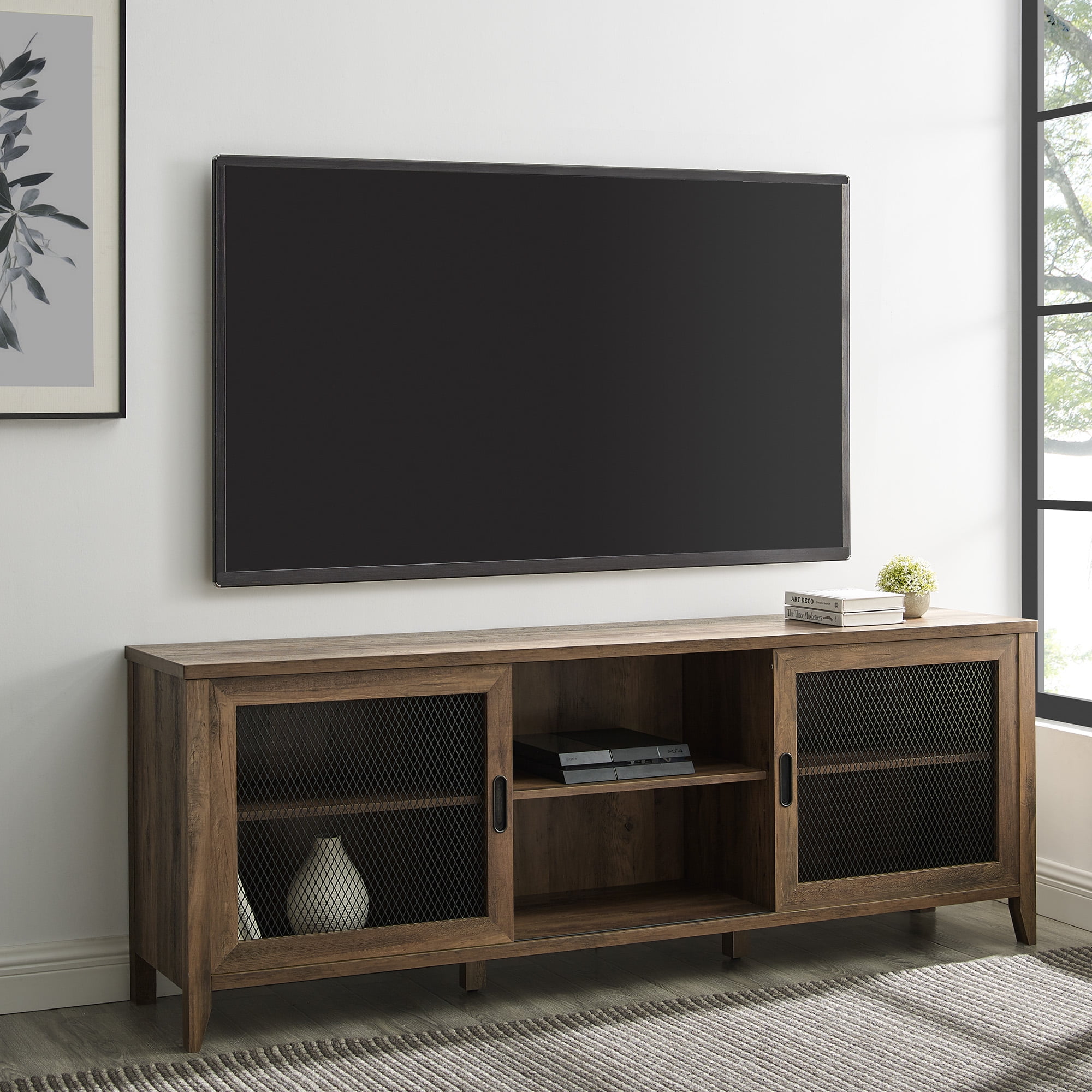 Arnold Reclaimed Barnwood Sliding Door TV Stand by River Street
