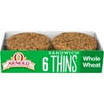 thumbnail image 1 of Arnold Sandwich Thins 100% Whole Wheat Rolls, 6 count, Flax & Fiber Pre-sliced Sandwich Thins, 12 oz Bag, 1 of 7