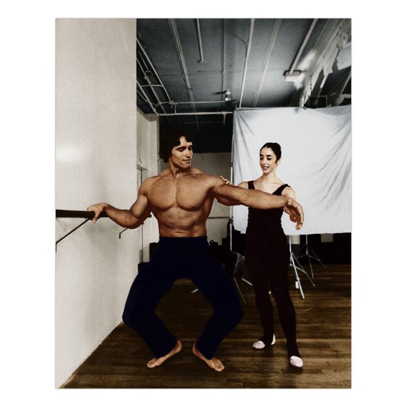Arnold Schwarzenegger: Ballet Bodybuilder, 16X20 Print By Globe Photos, 16X20