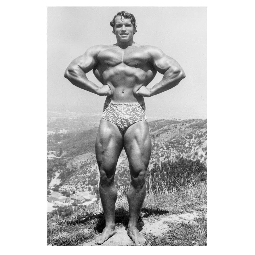 Arnold Schwarzenegger Black And White Bodybuilding Icon Pose Vintage ...