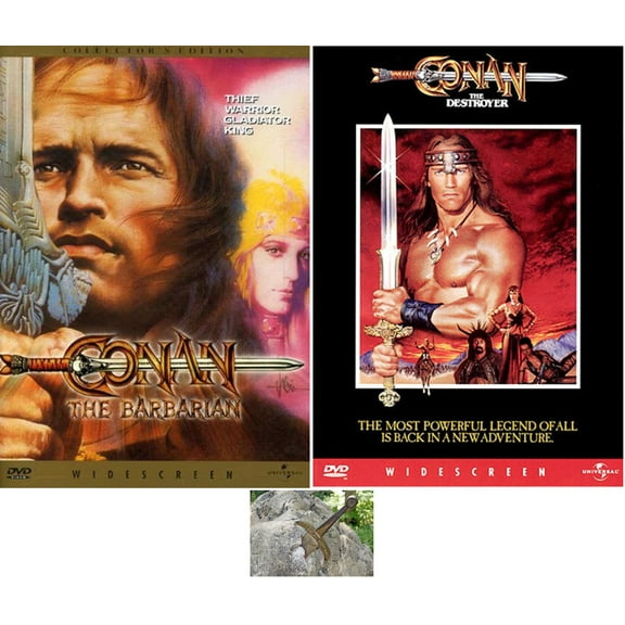 Arnold Schwarzenegger CONAN THE BARBARIAN & CONAN THE DESTROYER 2 DVD Set Includes Sword Art Card