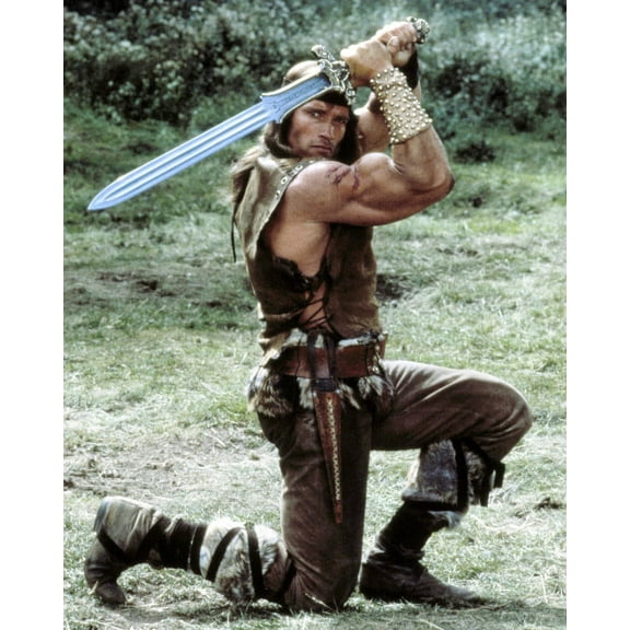 Arnold Schwarzenegger Conan The Destroyer With Sword 24x36 HD Aluminum Wall Art