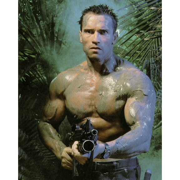 Arnold Schwarzenegger In Predator Handsome Covered In Mud Action Pose Iconic 24X36 Classic Hollywood Poster
