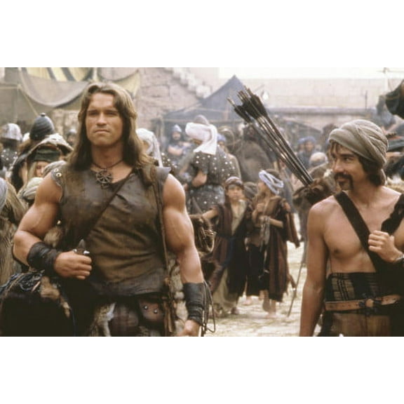 Arnold Schwarzenegger in Conan the Barbarian in medievil village 24x36 Poster