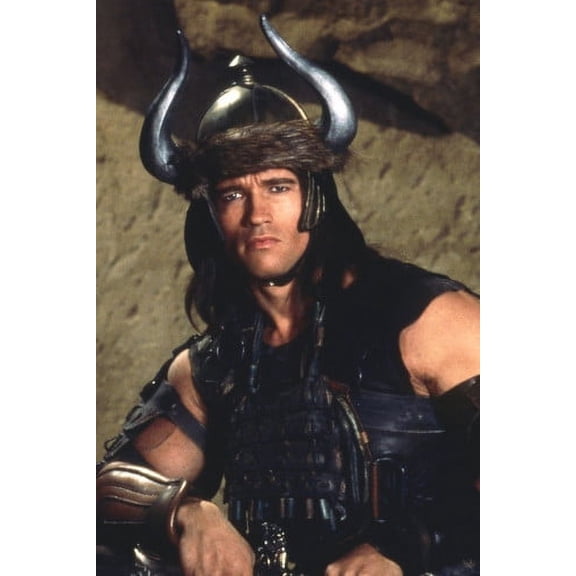 Arnold Schwarzenegger in Conan the Barbarian wearing horned helmet 24x36 Poster