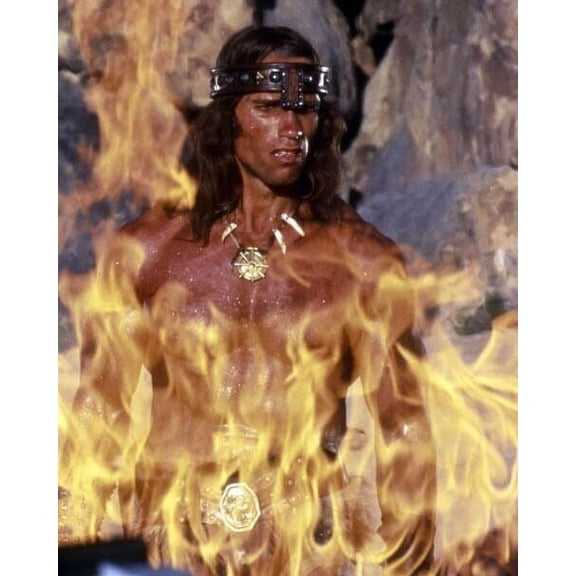 Arnold Schwarzenegger surrounded by flames Conan The Barbarian 11x17 poster