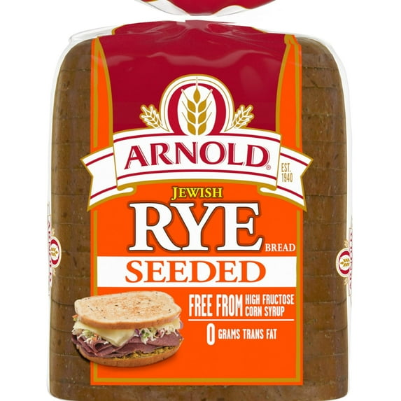 Arnold Seeded Jewish Rye Bread 16 oz Classic Rye Loaf with Caraway Seeds (Pack of 4)