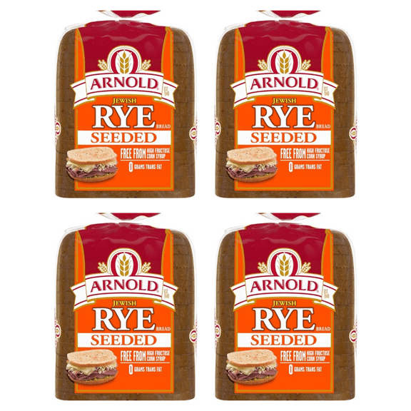 Arnold Seedless Jewish Rye Bread 16 oz Classic Rye Loaf (Pack of 4)