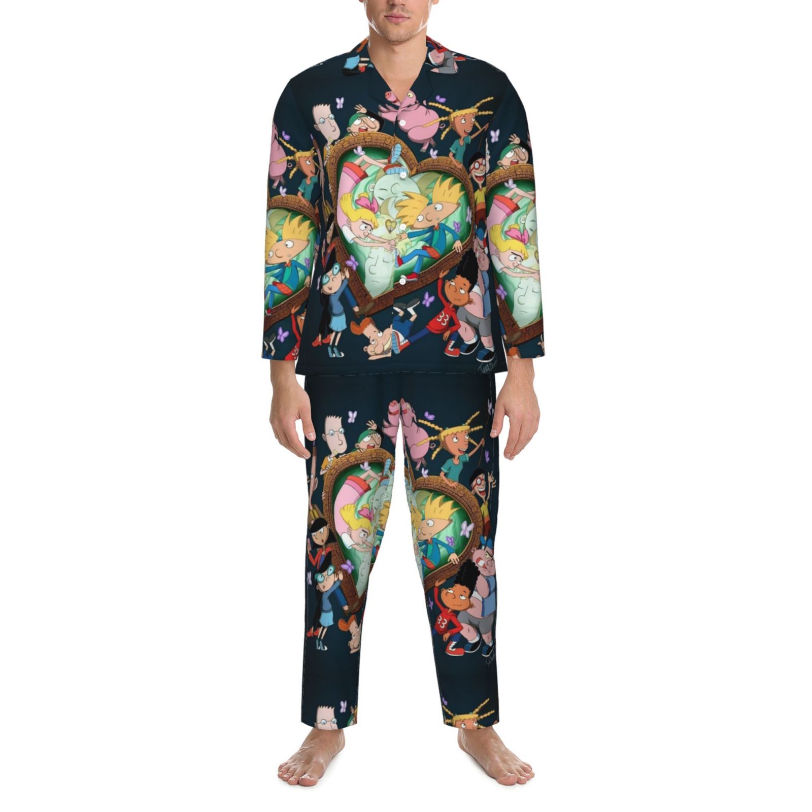 Arnold Shortman Pajama Sets Long Sleeve Button Down Pajamas Set For