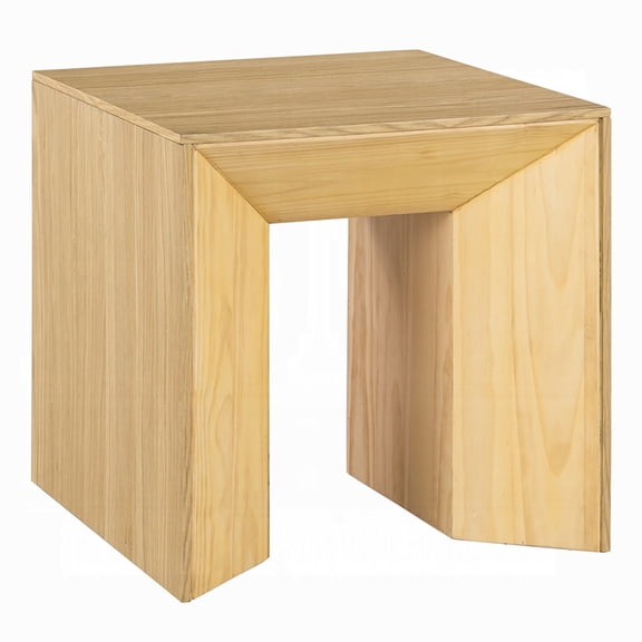 Arnold Side End Table, Natural Brown Wood Frame, Square 24 Inch Top