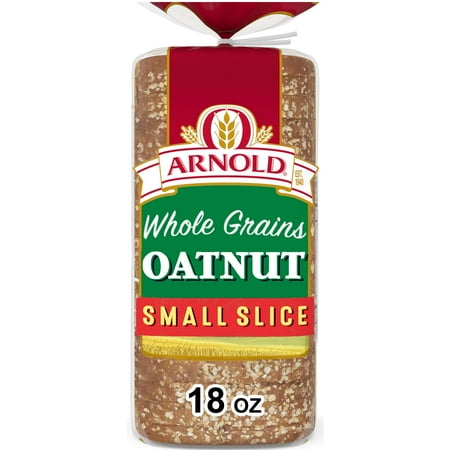Arnold Small Slice Oatnut Bread, 18 oz, Oat Bread, Bag