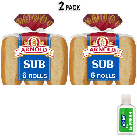 Arnold Sub Rolls, 6 count, Plain Sandwich Rolls, 15 oz