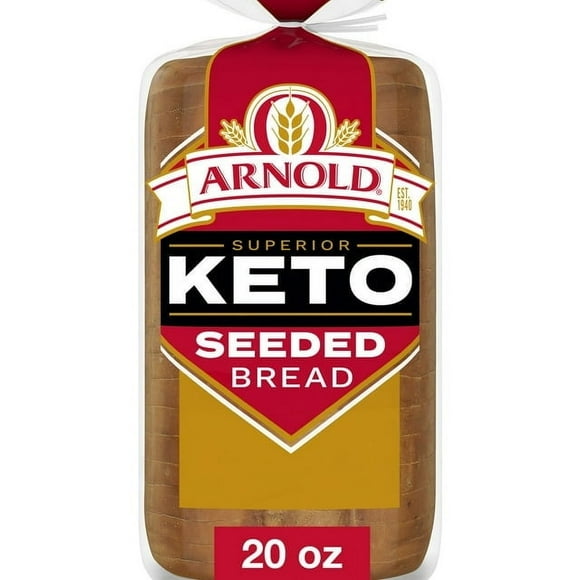 Arnold Superior Keto Seeded Bread 20 oz Low-Carb White Loaf (Pack of 4)