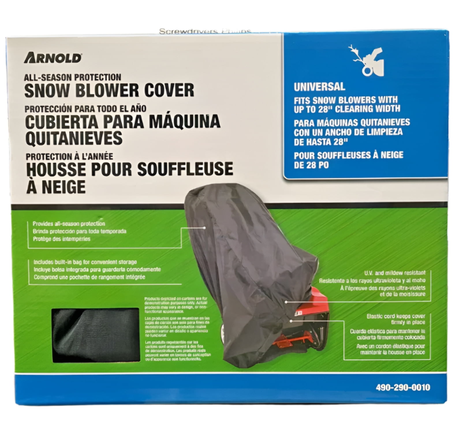 Heavy-Duty Black Vinyl Universal Snow Blower Cover