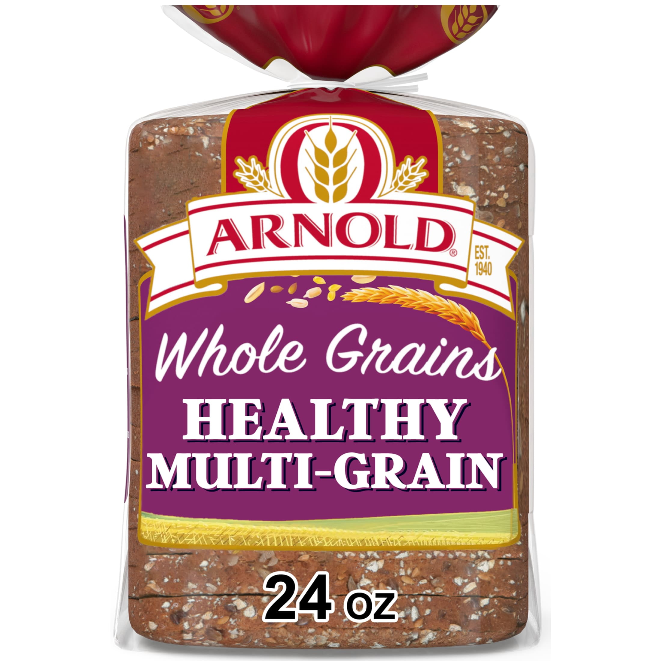 Arnold Whole Grains Healthy Multi-Grain Bread, Baked with Simple Ingredients, 24 oz